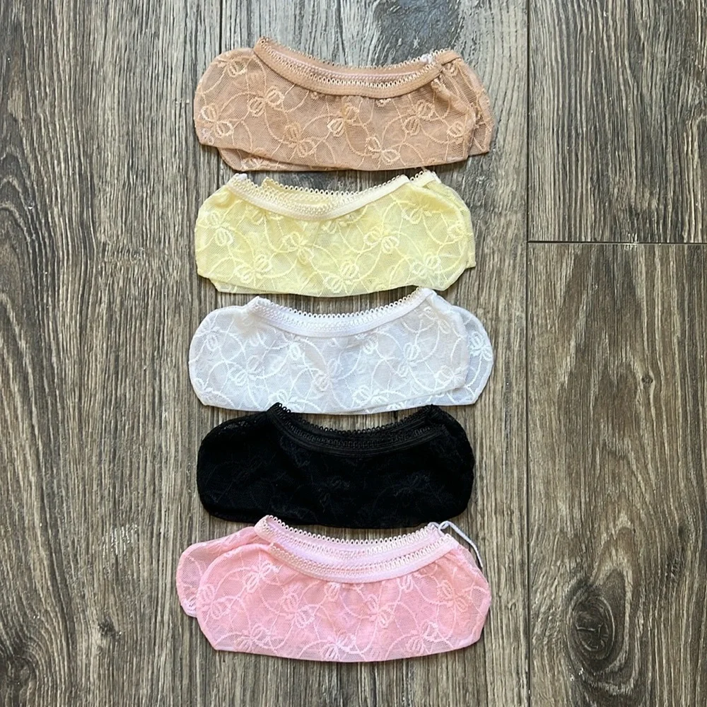 5 Pairs No Show Lace Socks